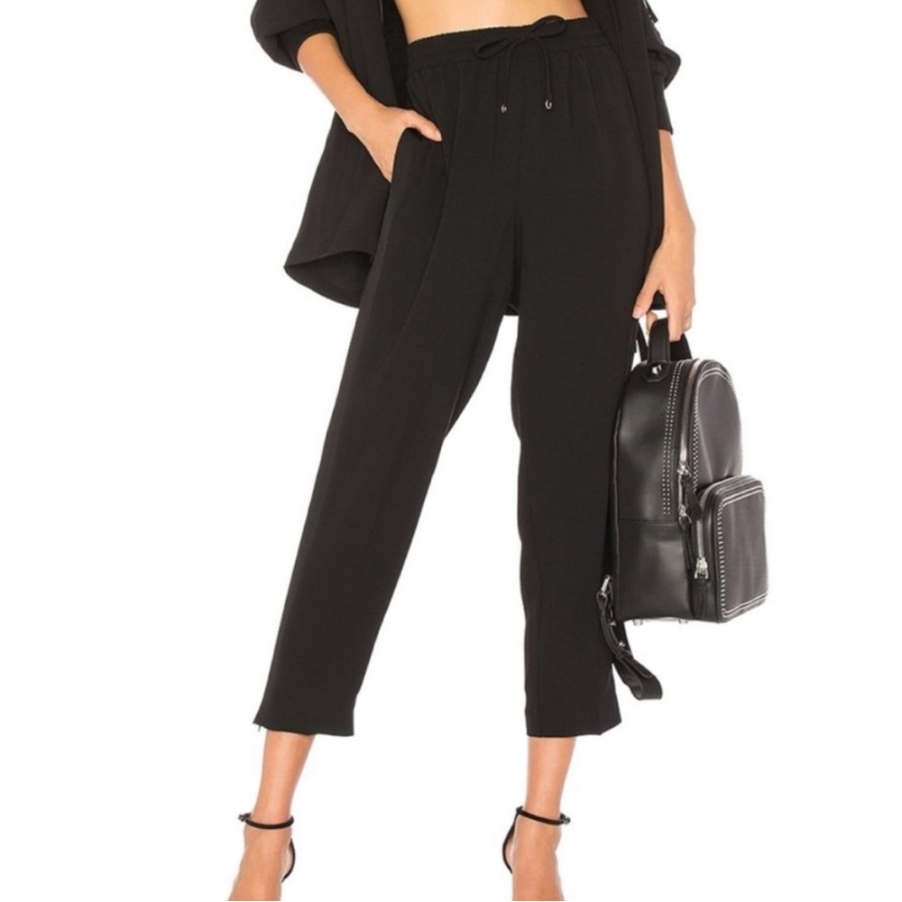 T by Alexander Wang Black Crepe Jogger Pant